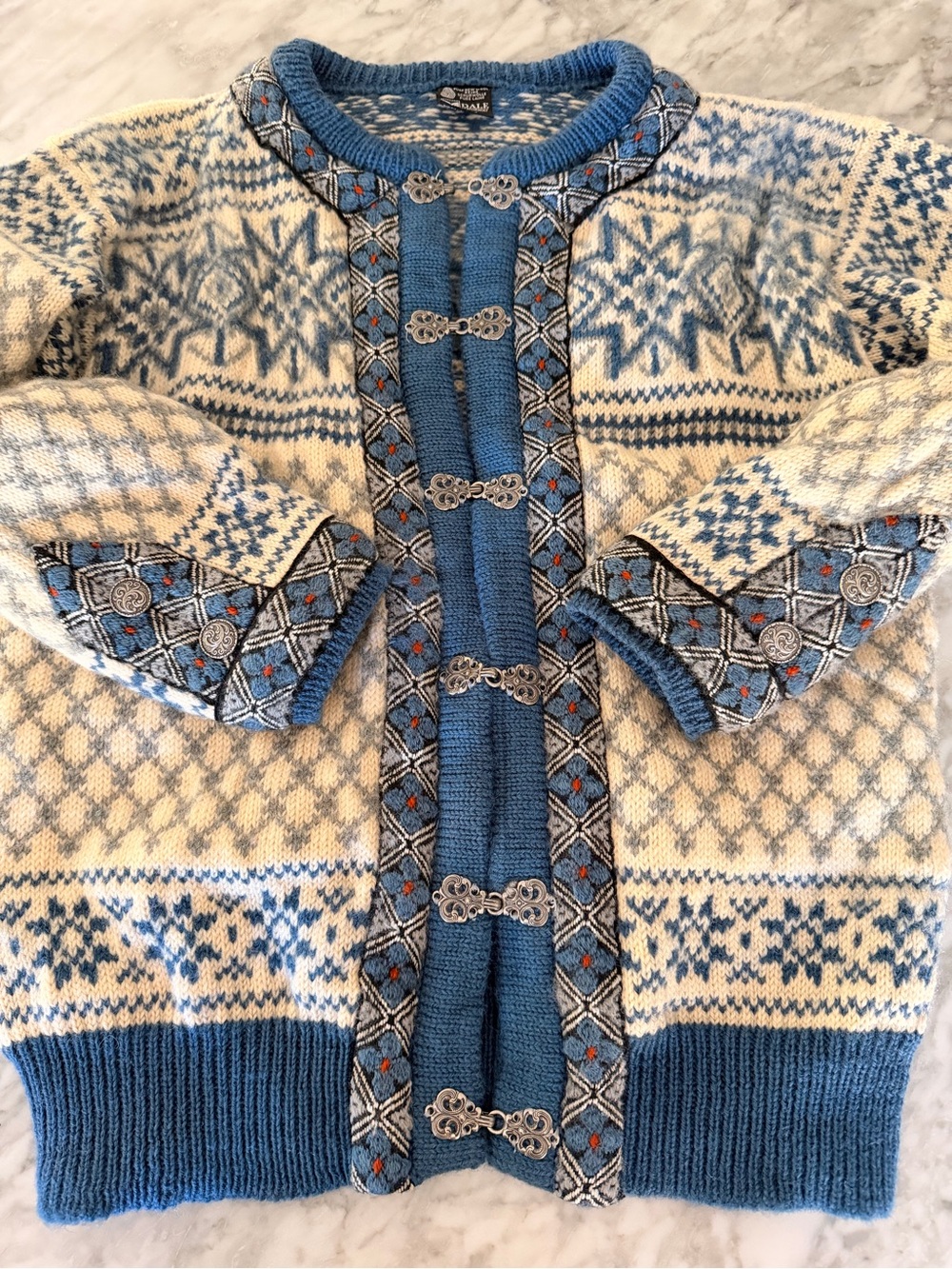 Dale of Norway Wool fair isle Nordic Cardigan Sweater sz M L - Picture 3 of 5